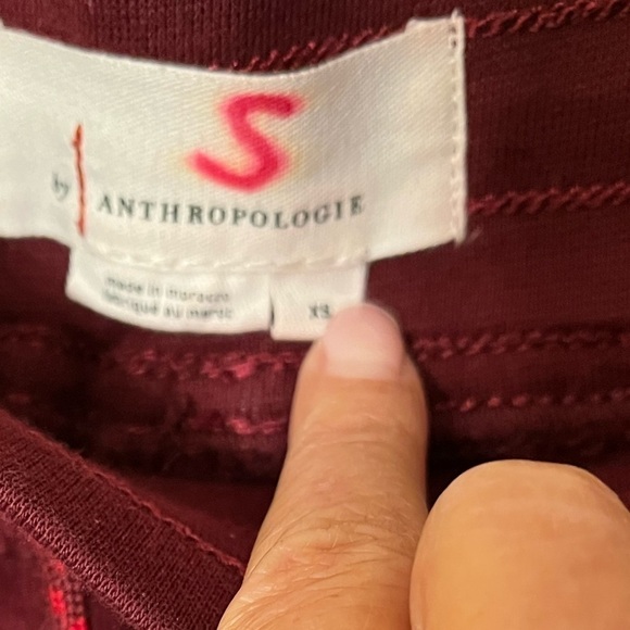 Anthropologie Leigh Burgundy Joggers Sz XS - Picture 3 of 5